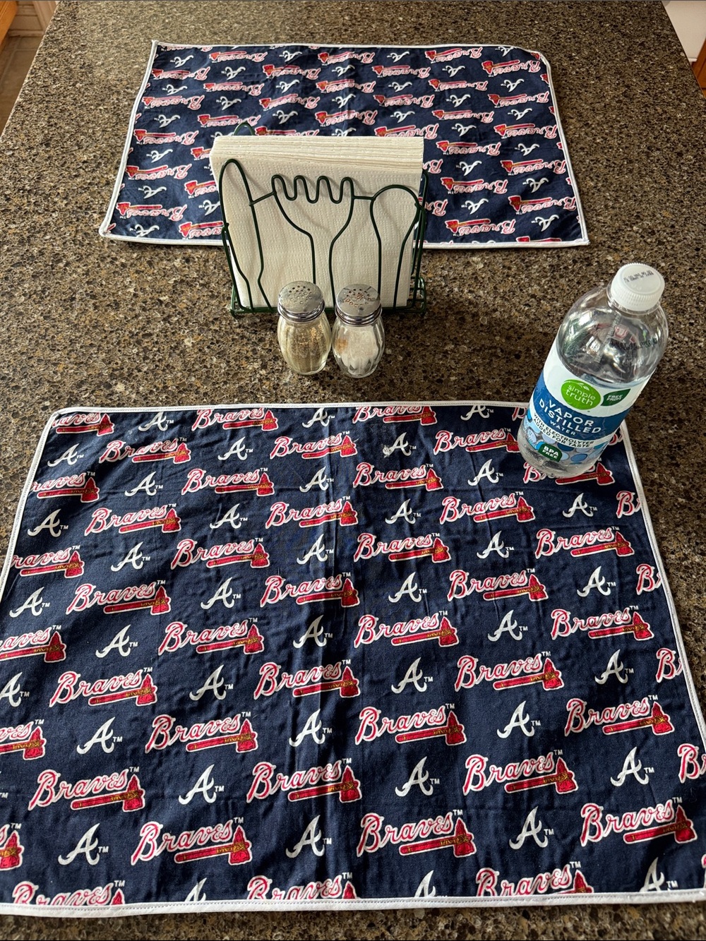 Set of 2 Atlanta Braves Baseball Team Logo Placemats Handmade from 2005